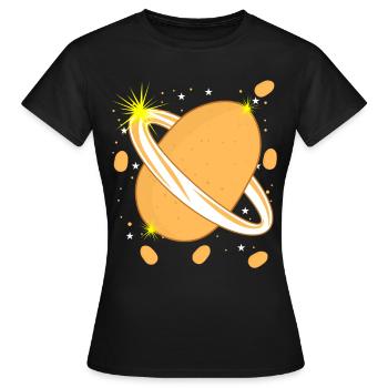 Pomme de terre dans l’espace Pommes de terre - T-shirt Femme - noir - Devant - AI Model Female 172 dark (172cm)