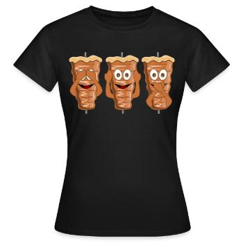 Doner kebab kebab kebab bag kebab skewer - T-shirt Femme - noir - Devant - AI Model Female 172 dark (172cm)