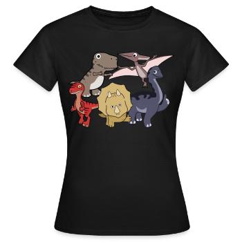 Dinosaur Thumbs Up Dinosaur - T-shirt Femme - noir - Devant - AI Model Female 172 dark (172cm)