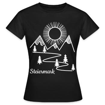 Styrie Montagnes Styrie - T-shirt Femme - noir - Devant - AI Model Female 172 dark (172cm)