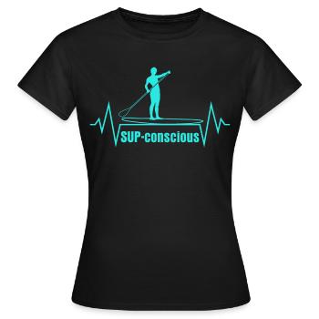 Pagayer debout - T-shirt Femme - noir - Devant - AI Model Female 172 dark (172cm)