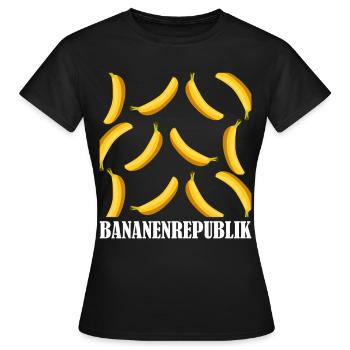 Bananenrepublik Banane Bananen - Frauen T-Shirt - Schwarz - Vorne - AI Model Female 172 dark (172cm)
