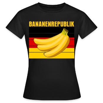 Deutschlandflagge Bananenrepublik - Frauen T-Shirt - Schwarz - Vorne - AI Model Female 172 dark (172cm)