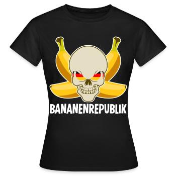 Bananenrepublik Schädel Bananen - Frauen T-Shirt - Schwarz - Vorne - AI Model Female 172 dark (172cm)