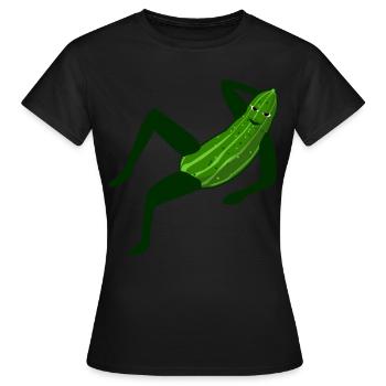 Gurken Model modische Gurke - Frauen T-Shirt - Schwarz - Vorne - AI Model Female 172 dark (172cm)