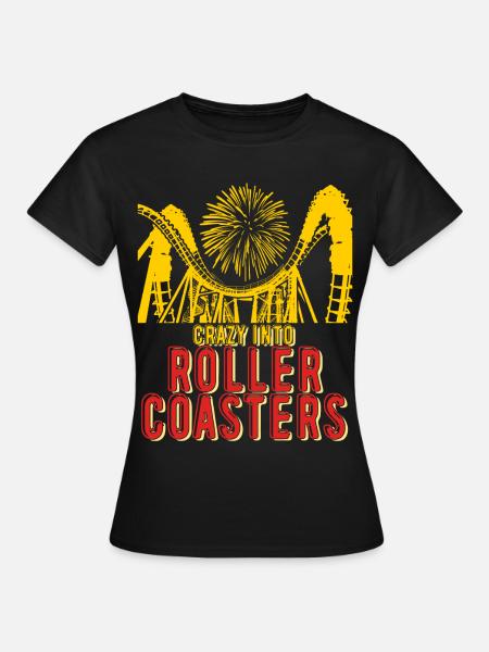 Achterbahn Freizeitpark Achterbahnfahrer - Frauen T-Shirt - Schwarz