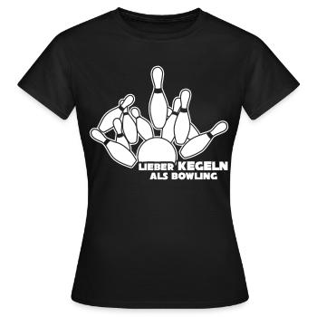 Kegeln Kegelverein Kegler Kegelbahn - Frauen T-Shirt - Schwarz - Vorne - AI Model Female 172 dark (172cm)