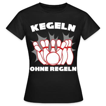 Kegeln Regeln Kegelbahn Kegelverein - Frauen T-Shirt - Schwarz - Vorne - AI Model Female 172 dark (172cm)