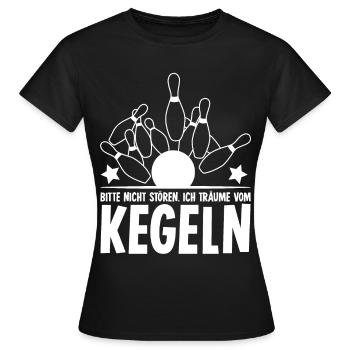 Kegeln Schlafen Kegelbahn Kegelverein - Frauen T-Shirt - Schwarz - Vorne - AI Model Female 172 dark (172cm)