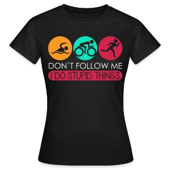 Triathlon Triathlètes Drôles Triathlète - T-shirt Femme - noir - Devant - AI Model Female 172 dark (172cm)