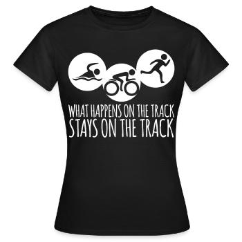 Triathlet Triathleten Triathlon - Frauen T-Shirt - Schwarz - Vorne - AI Model Female 172 dark (172cm)