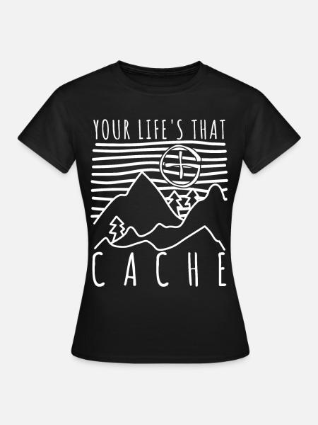 Geocacher Schatzsuche Geocache - Frauen T-Shirt - Schwarz
