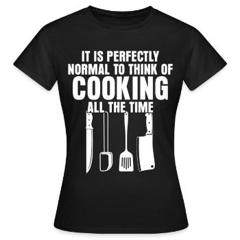 Cuisine Chapeau de chef Couteau de chef Chef de cuisine - T-shirt Femme - noir - Devant - AI Model Female 172 dark (172cm)