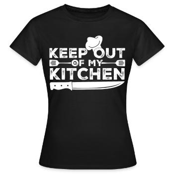 Cuisine Couteau de chef Chapeau de chef Chef de cuisine - T-shirt Femme - noir - Devant - AI Model Female 172 dark (172cm)