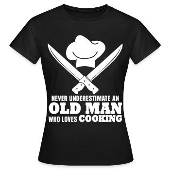Chapeau de chef Couteau de chef Cuisine Chef de cuisine - T-shirt Femme - noir - Devant - AI Model Female 172 dark (172cm)