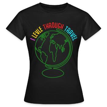Reise Verreisen Flugreise Urlaub Ausflug - Frauen T-Shirt - Schwarz - Vorne - AI Model Female 172 dark (172cm)