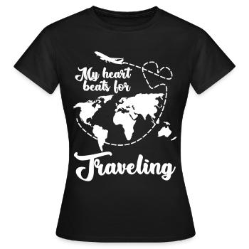 Reise Verreisen Ausflug Flugreise Urlaub - Frauen T-Shirt - Schwarz - Vorne - AI Model Female 172 dark (172cm)