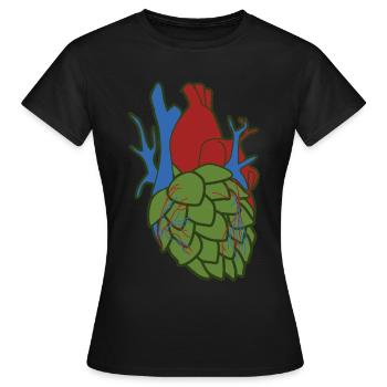 Hops Heart Beer Brewery Hobby Brewer - Women's T-Shirt - black - Front - AI Model Female 172 dark (172cm)