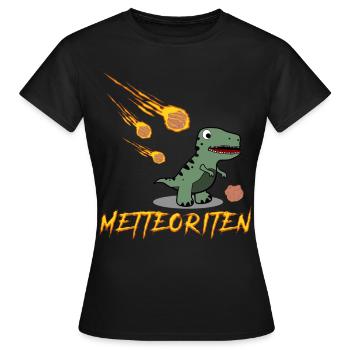 Hackfleisch Dinosaurier Mettbrötchen - Frauen T-Shirt - Schwarz - Vorne - AI Model Female 172 dark (172cm)