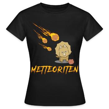 Mettbällchen Dinosaurier Hackfleisch - Frauen T-Shirt - Schwarz - Vorne - AI Model Female 172 dark (172cm)