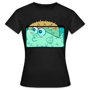 Kugelfisch im Aquarium Kugelfische - Frauen T-Shirt - Schwarz - Vorne - AI Model Female 172 dark (172cm)