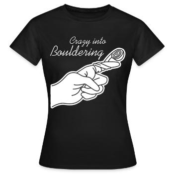 Bouldern Kletterwitzmauer Klettern - Frauen T-Shirt - Schwarz - Vorne - AI Model Female 172 dark (172cm)