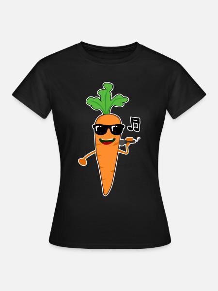 Carrots singing Carrot - Frauen T-Shirt - Schwarz