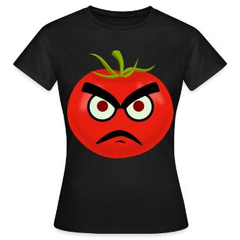 Tomatoes Grumpy Tomato - Women's T-Shirt - black - Front - AI Model Female 172 dark (172cm)
