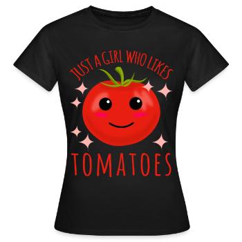 Tomato Girl Tomatoes - Frauen T-Shirt - Schwarz - Vorne - AI Model Female 172 dark (172cm)