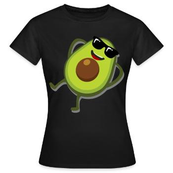 Avocado with Sunglasses Avocados - Women's T-Shirt - black - Front - AI Model Female 172 dark (172cm)