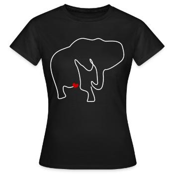 Elephant Elephants - Women's T-Shirt - black - Front - AI Model Female 172 dark (172cm)