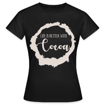 Chocolat chaud au cacao - T-shirt Femme - noir - Devant - AI Model Female 172 dark (172cm)