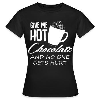 Blague au chocolat chaud au cacao - T-shirt Femme - noir - Devant - AI Model Female 172 dark (172cm)