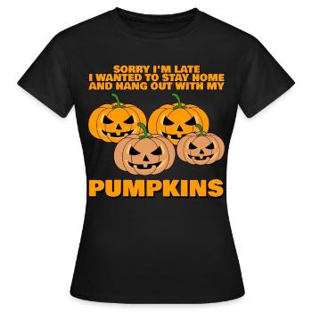 Citrouilles Joke Citrouille - T-shirt Femme - noir - Devant - AI Model Female 172 dark (172cm)
