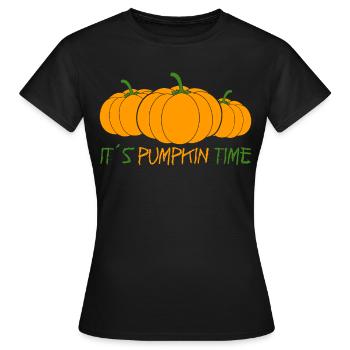 L’heure de la citrouille avec des citrouilles - T-shirt Femme - noir - Devant - AI Model Female 172 dark (172cm)