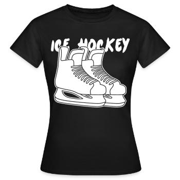 Patins de hockey sur glace - T-shirt Femme - noir - Devant - AI Model Female 172 dark (172cm)