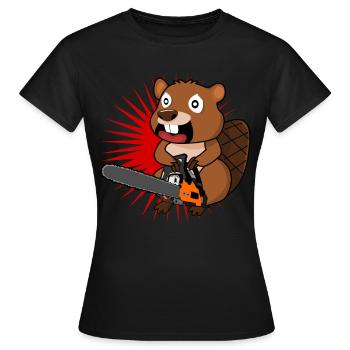 Kettensäge Motorsäge Kettensägen - Frauen T-Shirt - Schwarz - Vorne - AI Model Female 172 dark (172cm)
