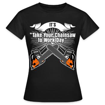 Chain Saw Day Chainsaw - Women's T-Shirt - black - Front - AI Model Female 172 dark (172cm)