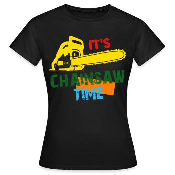 Chainsaw Retro Chain Saw - Women's T-Shirt - black - Front - AI Model Female 172 dark (172cm)