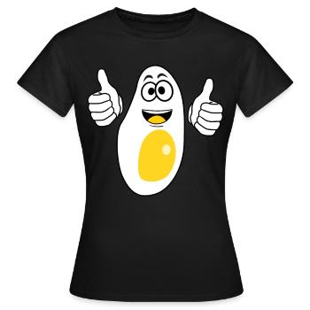 Oeufs Oeuf au plat - T-shirt Femme - noir - Devant - AI Model Female 172 dark (172cm)