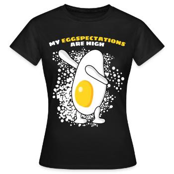 Oeufs Oeuf au plat - T-shirt Femme - noir - Devant - AI Model Female 172 dark (172cm)