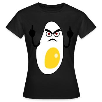 Oeufs Grincheux Oeuf au plat - T-shirt Femme - noir - Devant - AI Model Female 172 dark (172cm)