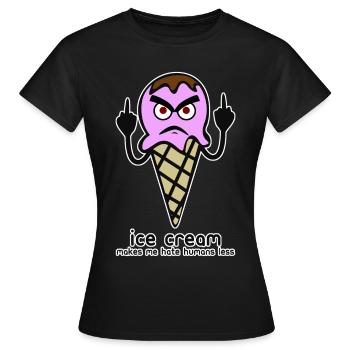 Ice Cream Grumpy Icecream - Frauen T-Shirt - Schwarz - Vorne - AI Model Female 172 dark (172cm)