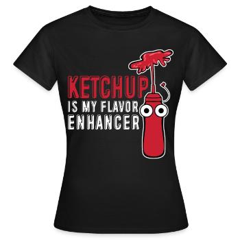 Tomato Ketchup Joke - Frauen T-Shirt - Schwarz - Vorne - AI Model Female 172 dark (172cm)