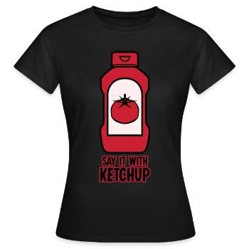Tomato Ketchup - Frauen T-Shirt - Schwarz - Vorne - AI Model Female 172 dark (172cm)