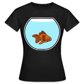 Poisson rouge Poisson rouge Poissons rouges bocal à poissons - T-shirt Femme - noir - Devant - AI Model Female 172 dark (172cm)