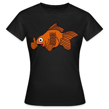 Poisson rouge Poisson rouge heureux - T-shirt Femme - noir - Devant - AI Model Female 172 dark (172cm)