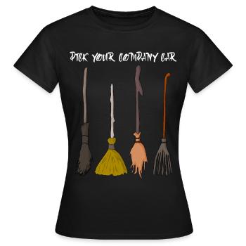 Balai de sorcière Halloween sorcière sorcellerie - T-shirt Femme - noir - Devant - AI Model Female 172 dark (172cm)