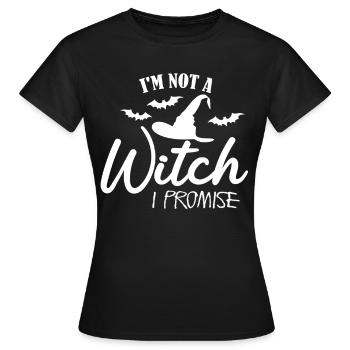 Halloween sorcière sorcellerie balai de sorcière - T-shirt Femme - noir - Devant - AI Model Female 172 dark (172cm)