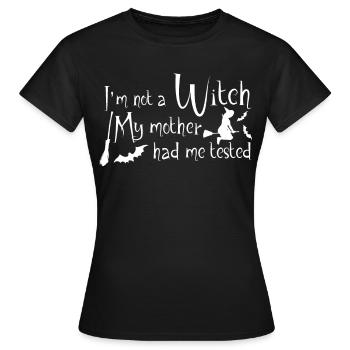 Sorcière Halloween Sorcellerie Balai de sorcière - T-shirt Femme - noir - Devant - AI Model Female 172 dark (172cm)